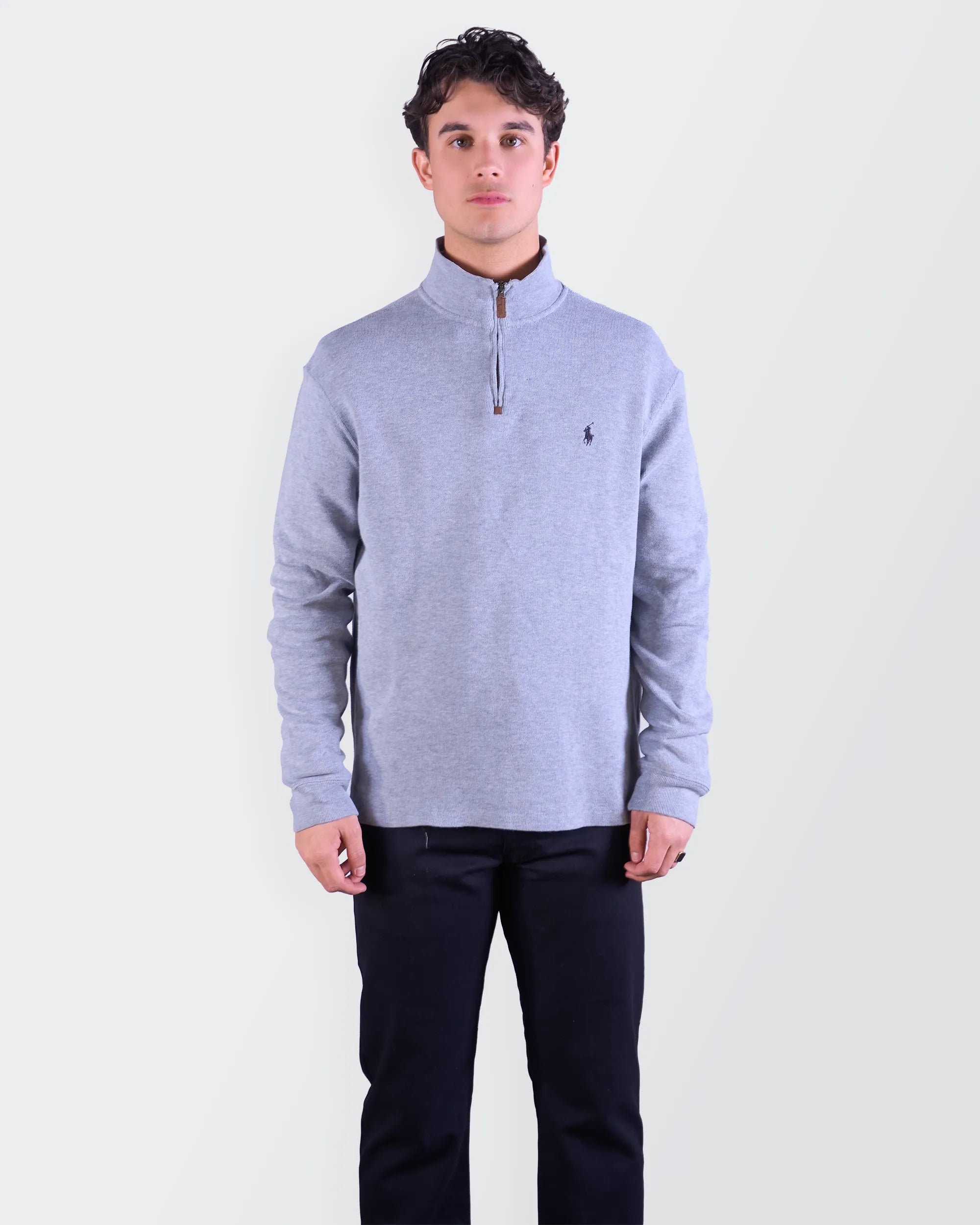 Ralph Lauren Grey  Quarter-zip Sweater - M