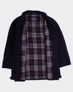 Burberry 1990's Navy Wool Car Coat - L