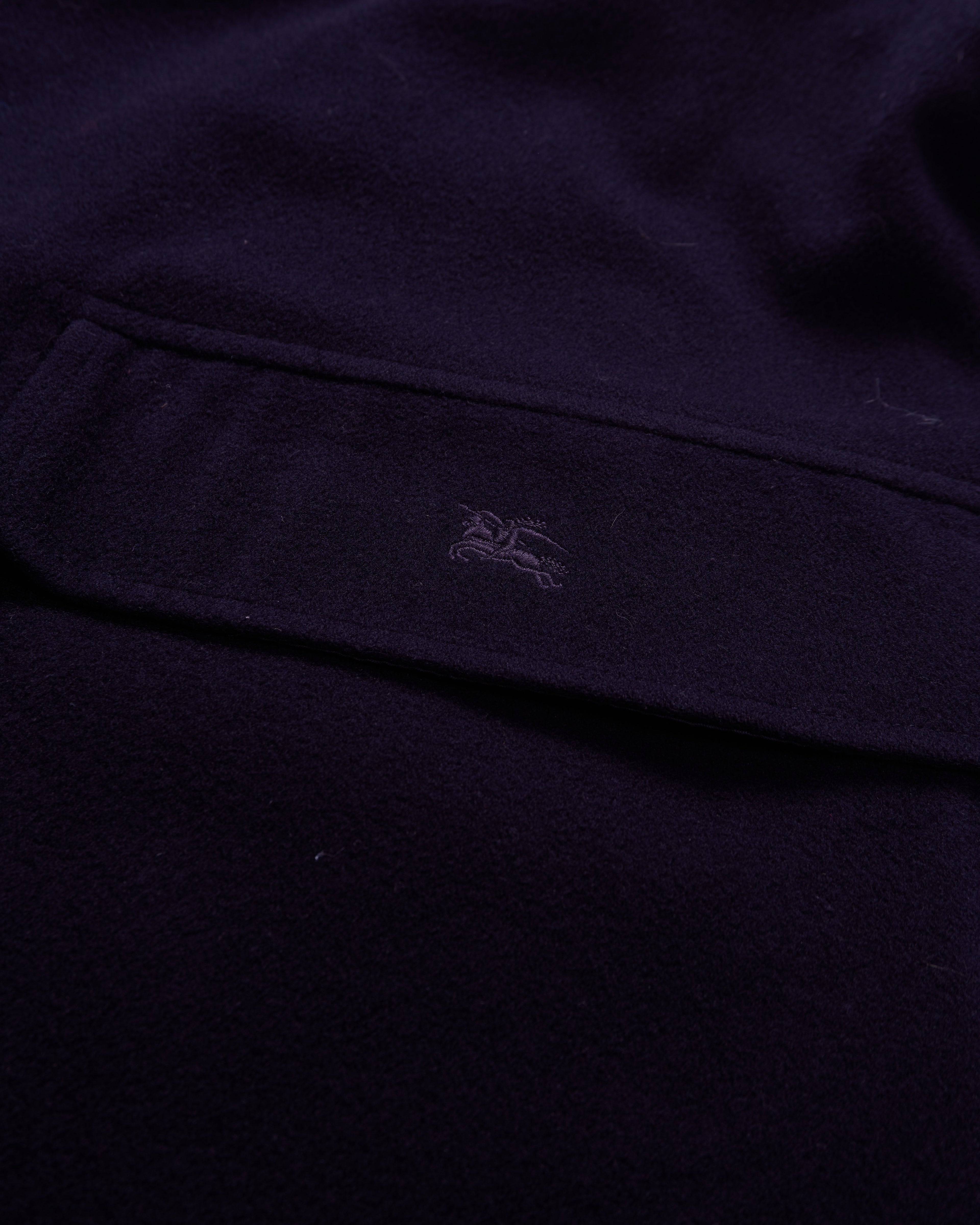 Burberry 1990's Navy Wool Car Coat - L