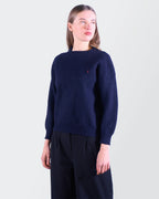 Yves Saint Laurent Navy Wool Crewneck Sweater - XS