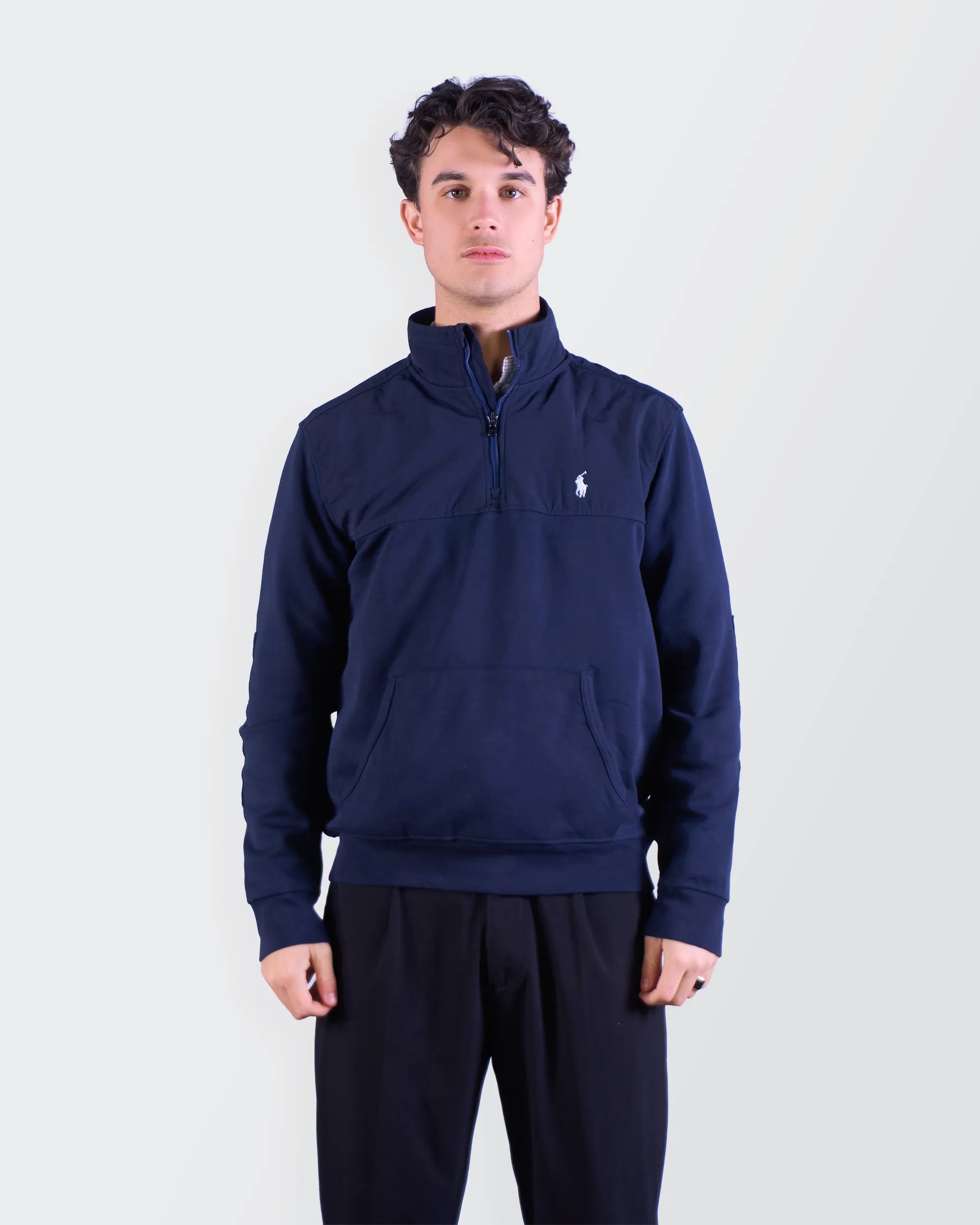 Ralph Lauren Navy Quarter-zip Sweater - M