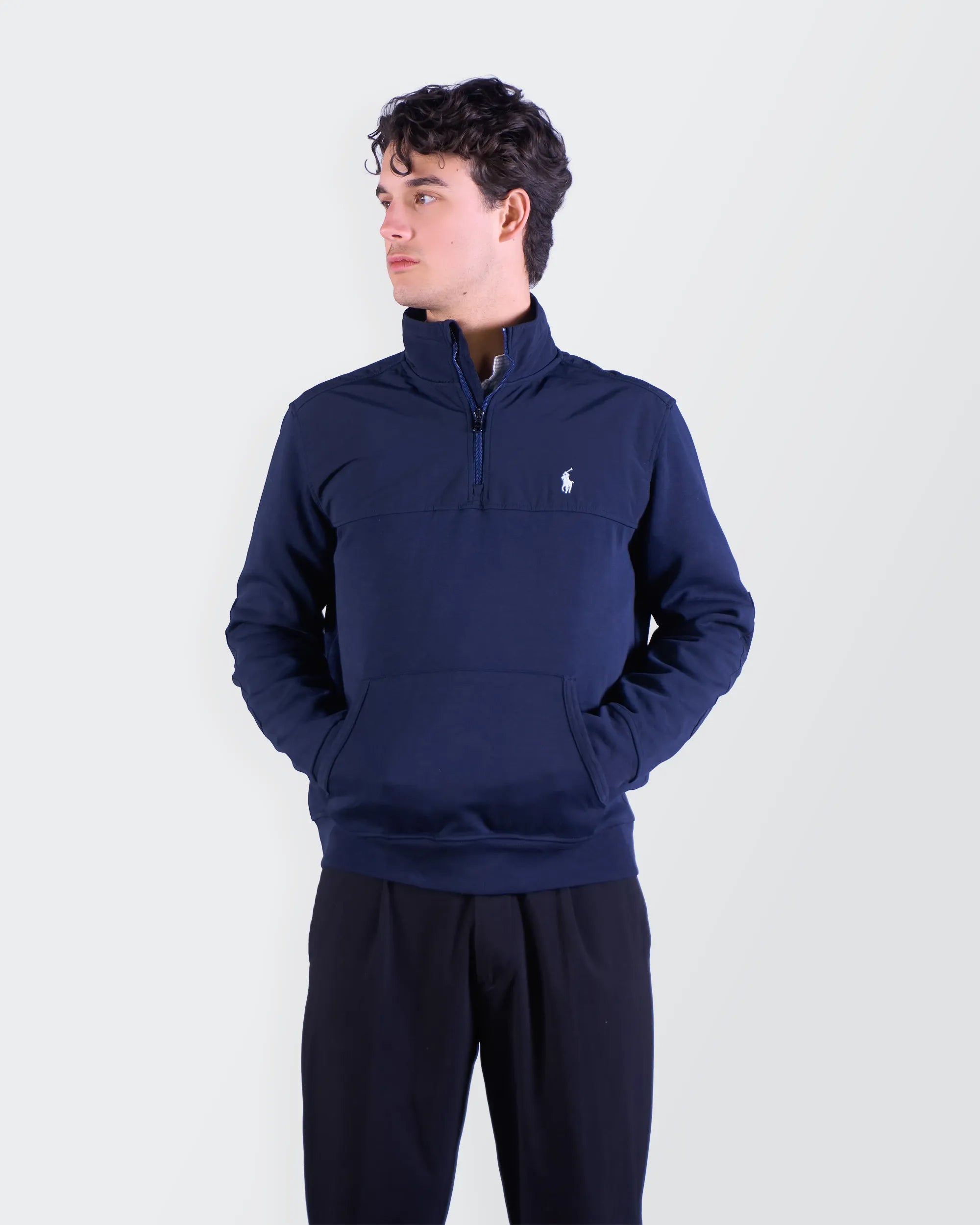 Ralph Lauren Navy Quarter-zip Sweater - M