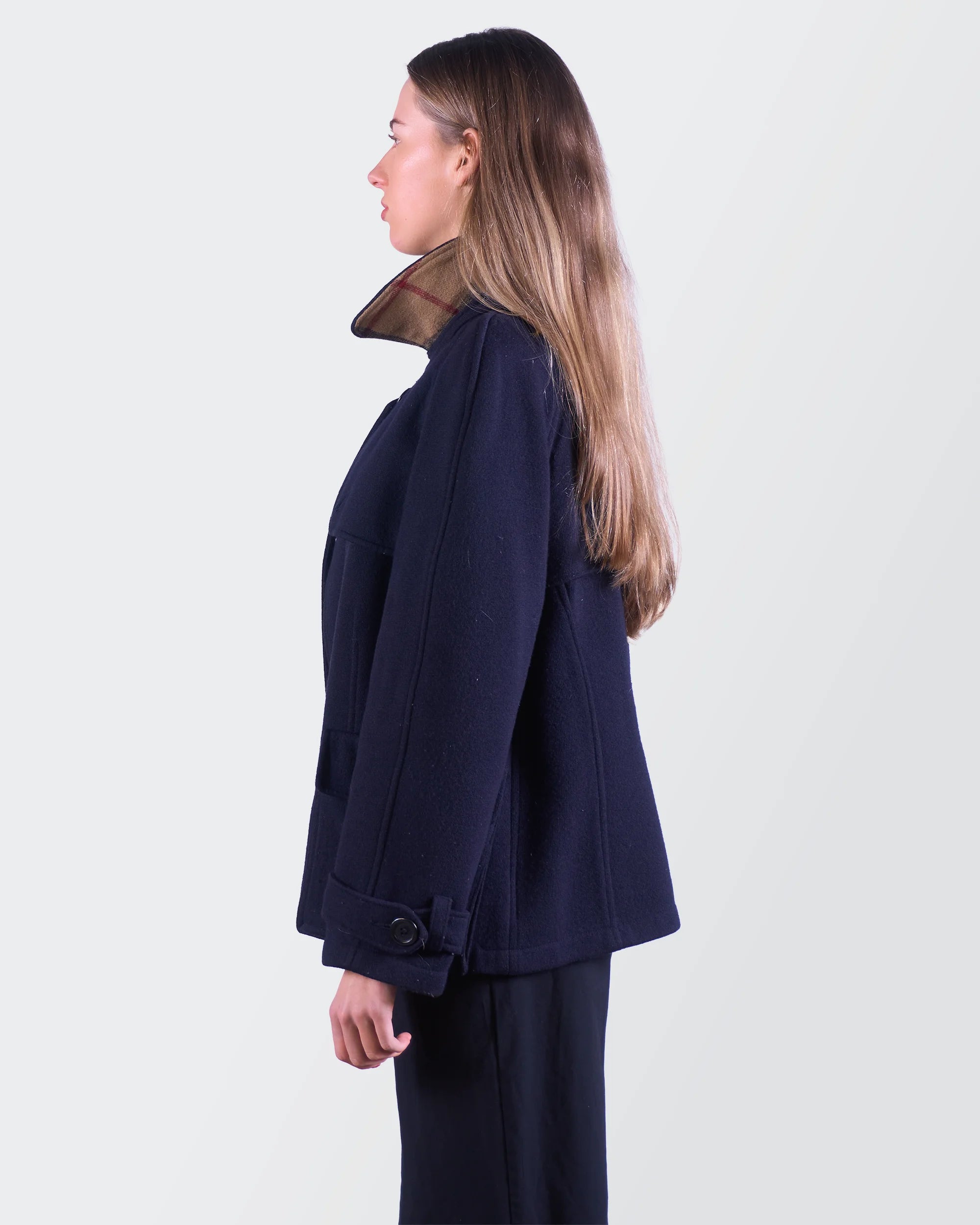 Burberry Navy Wool Peacoat - S