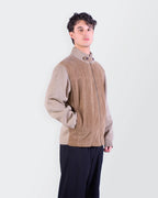 Burberry 2000's Beige Corduroy Zip Cardigan - L