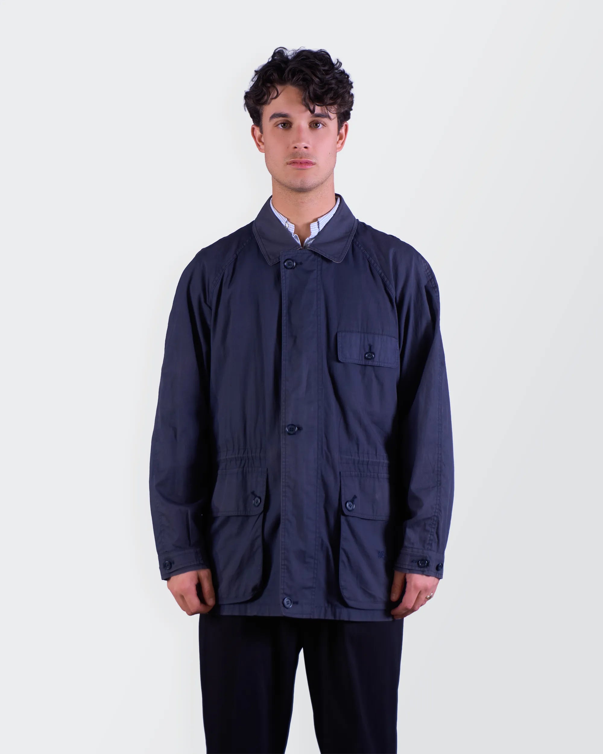 Burberry 1990's Navy Field Jacket - M