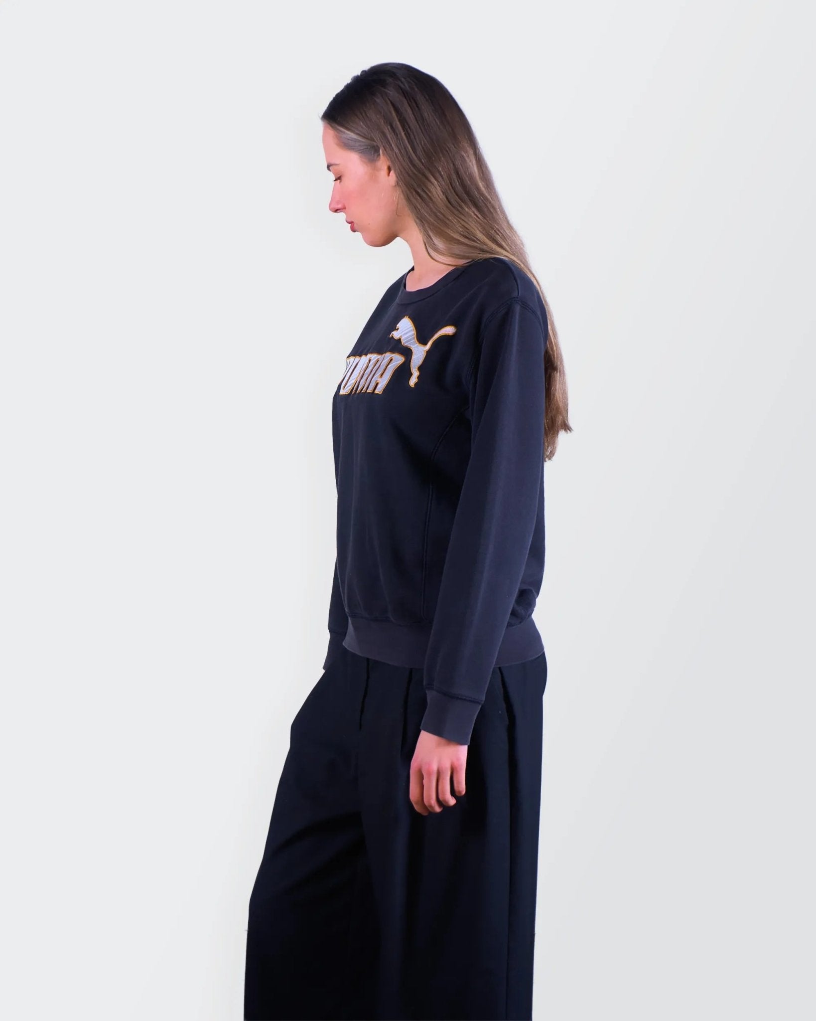 Puma Navy Cotton Crewneck Sweater - S