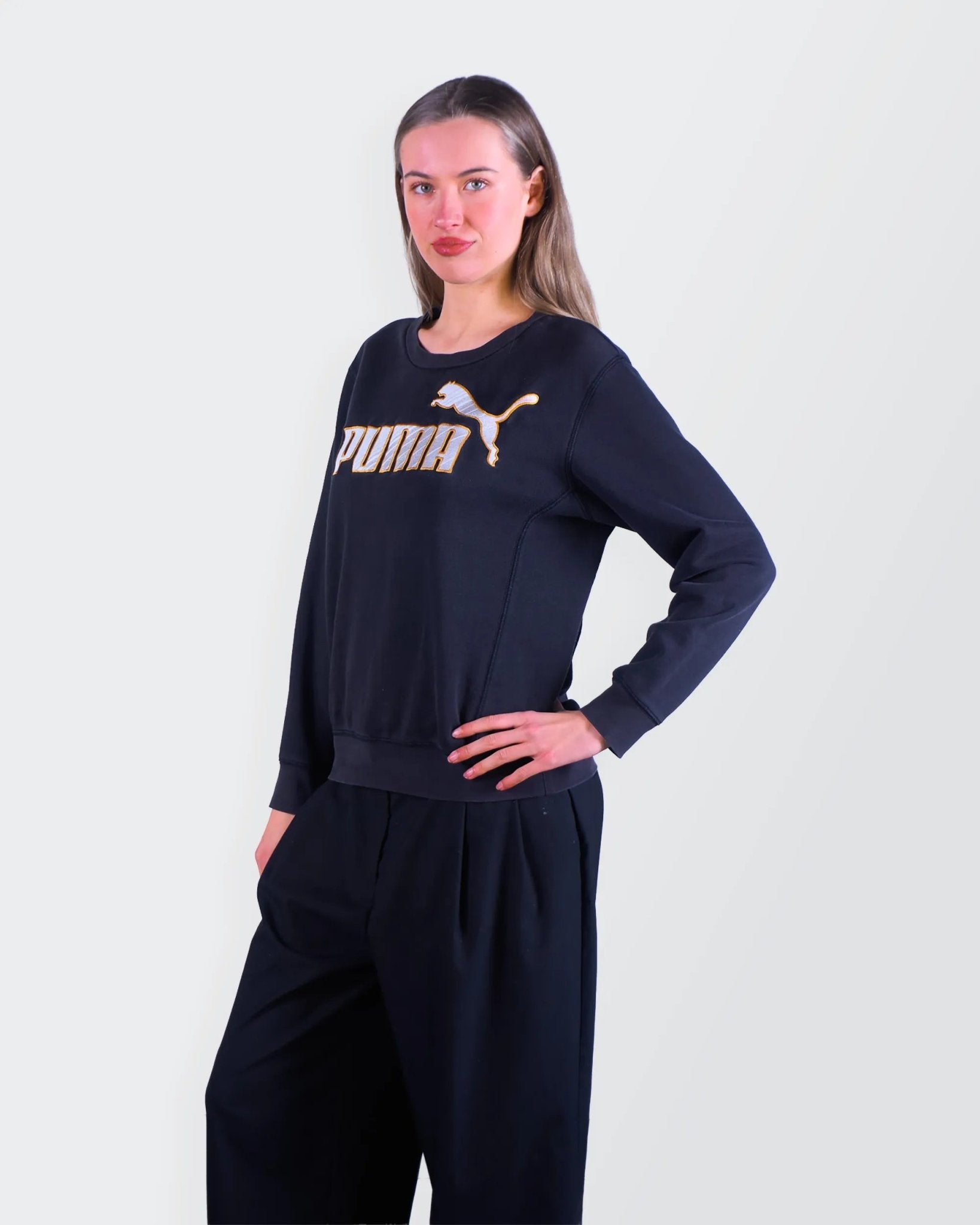 Puma Navy Cotton Crewneck Sweater - S