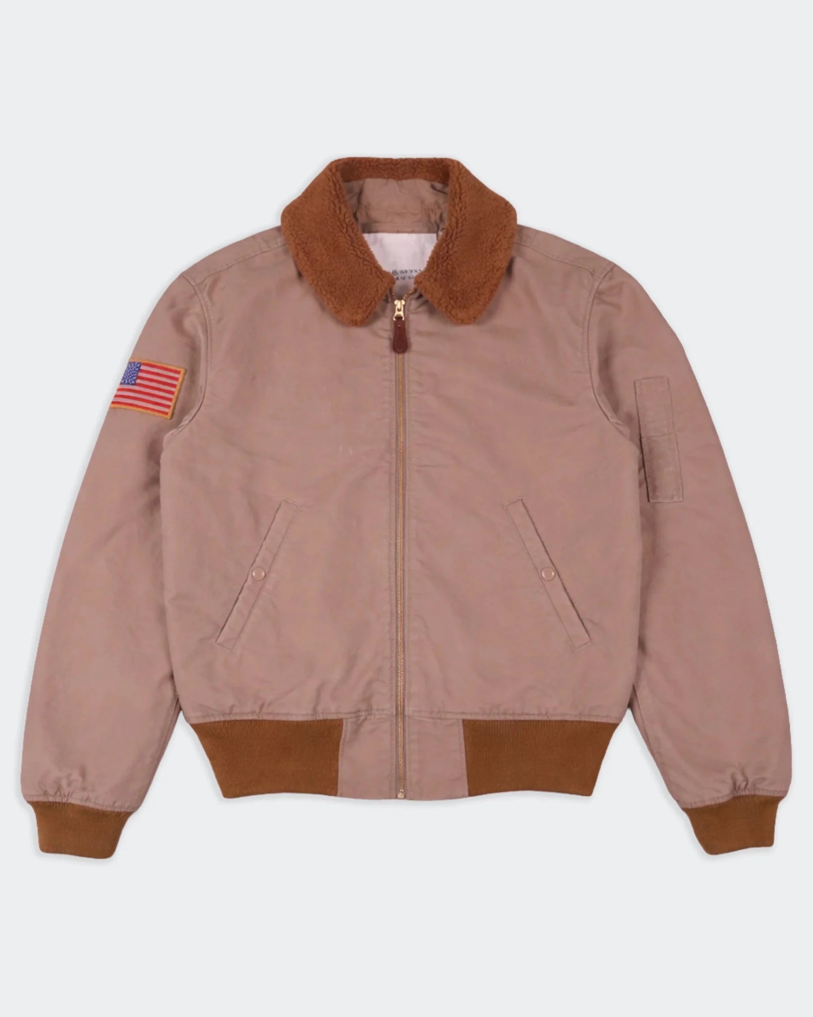 Ralph Lauren Beige Cotton Bomber Jacket - M