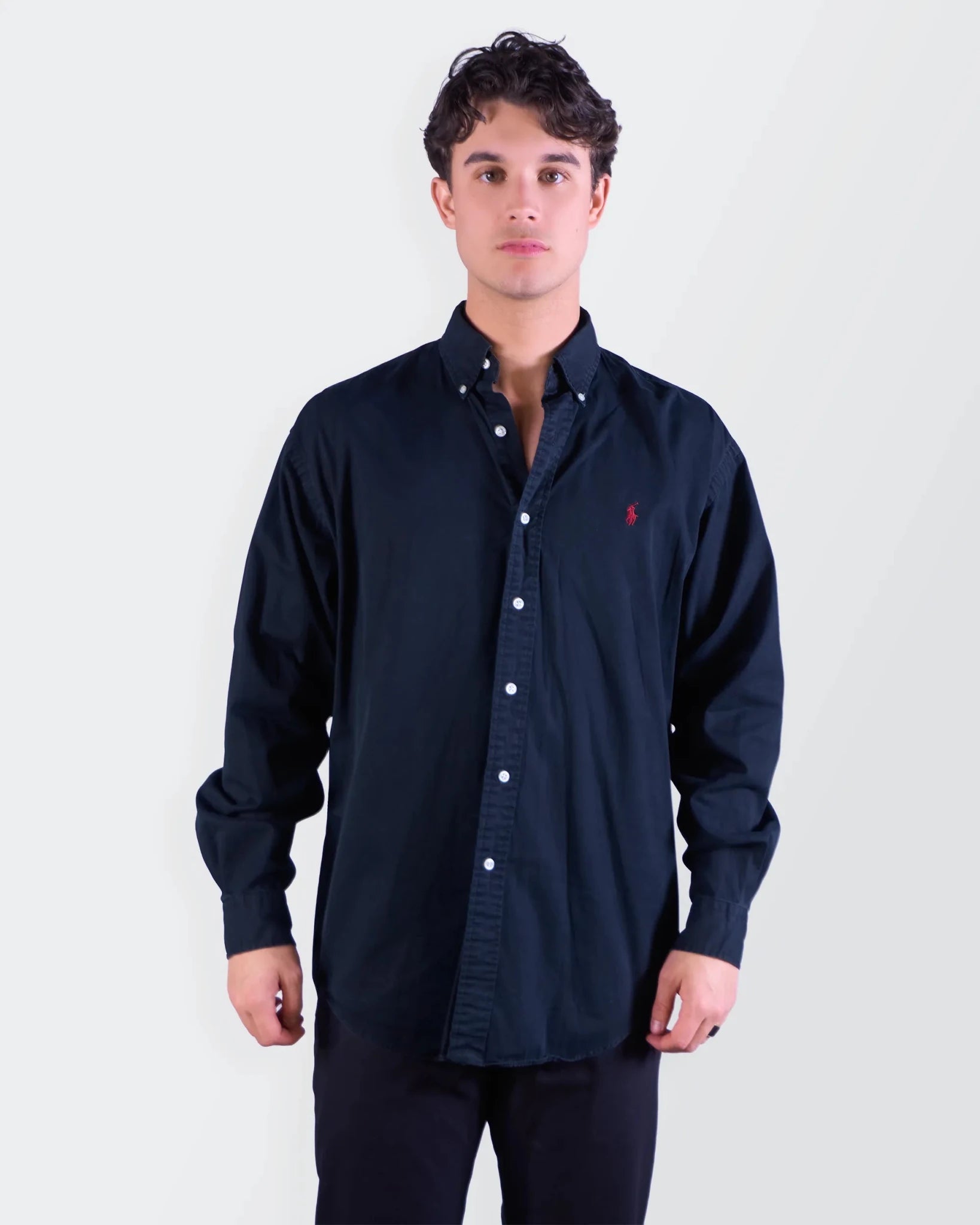 Ralph Lauren Black Cotton Button - Down Shirt - L