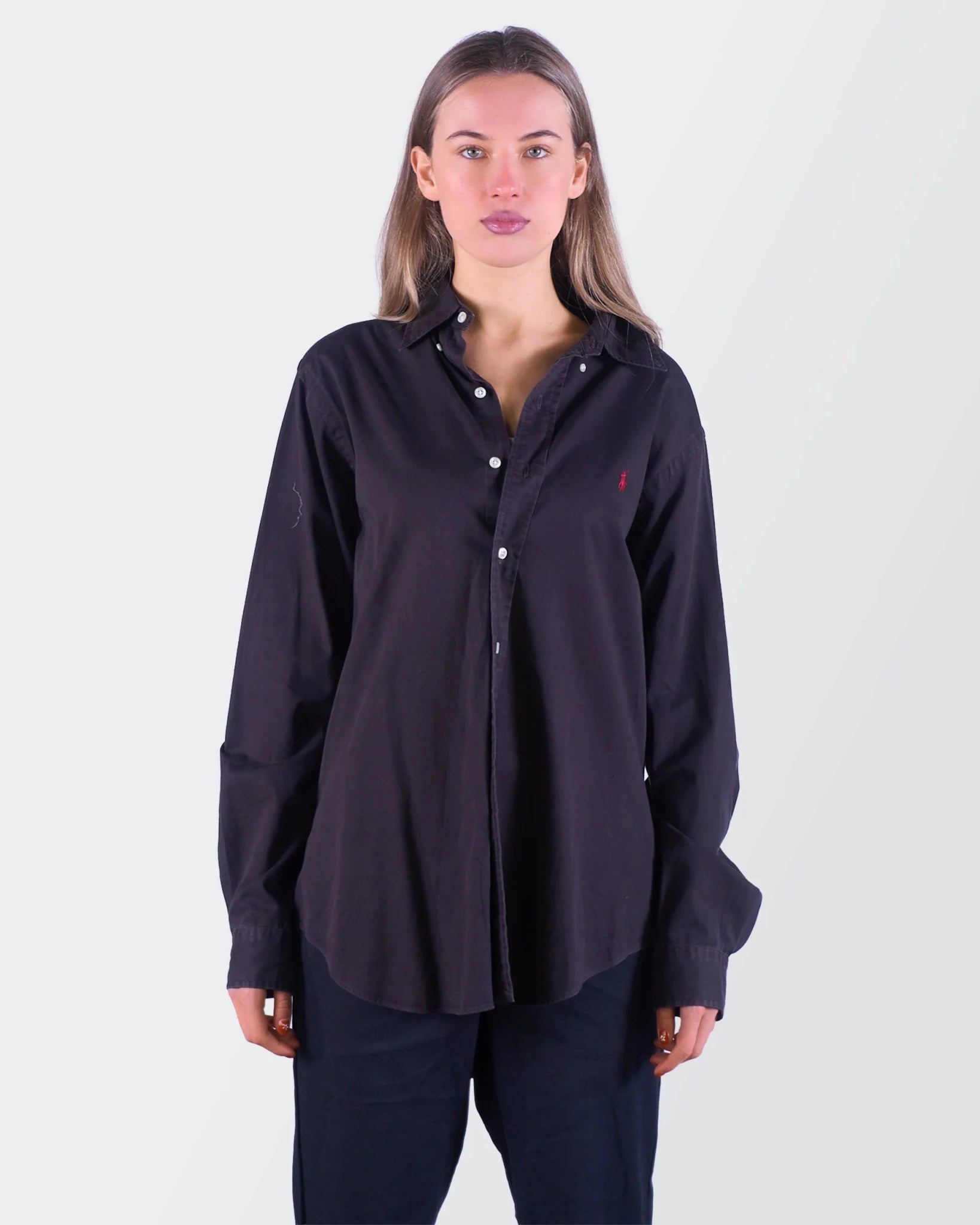 Ralph Lauren Black Cotton Button - Down Shirt - L