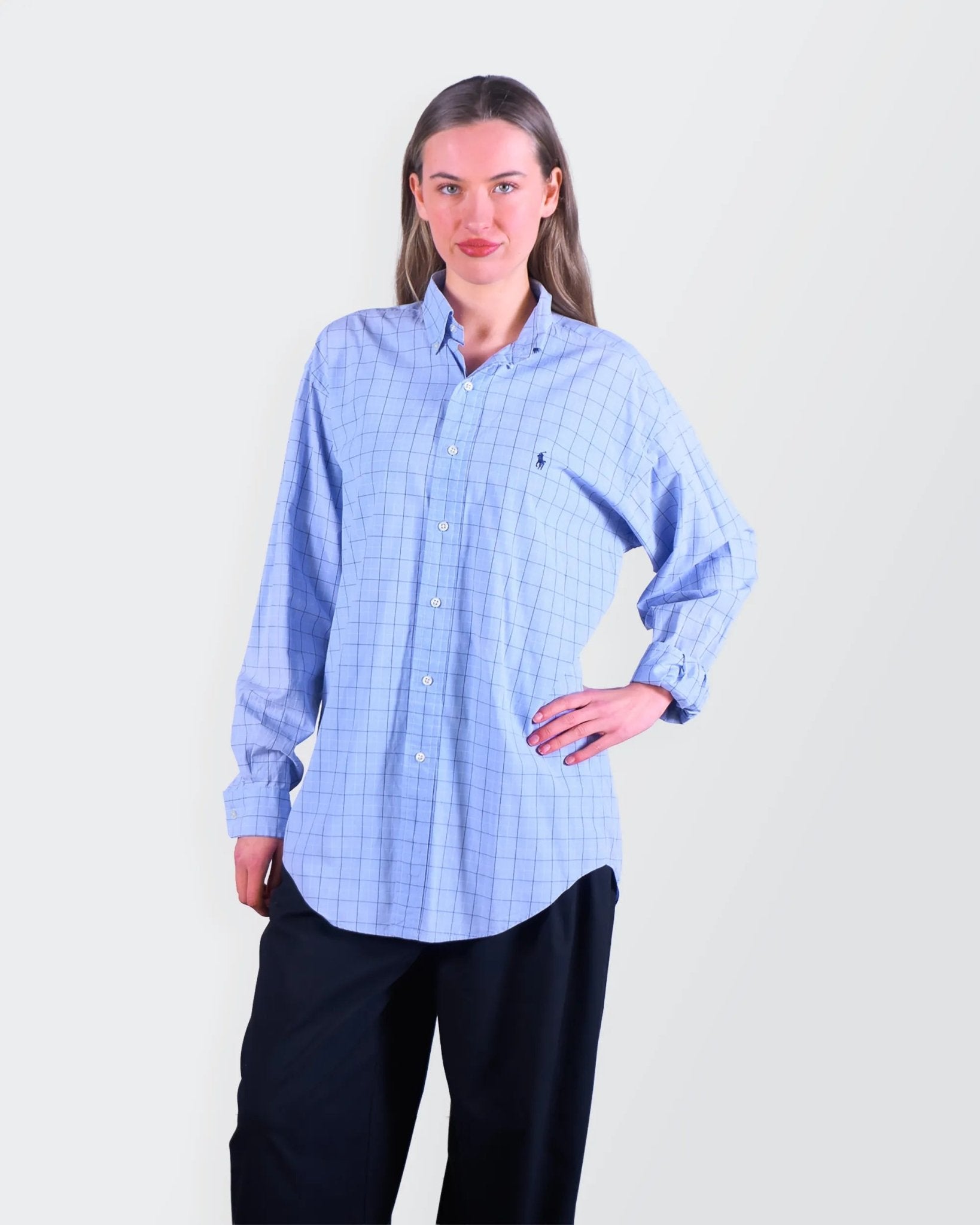 Ralph Lauren Blue Cotton Button - Down Shirt - L