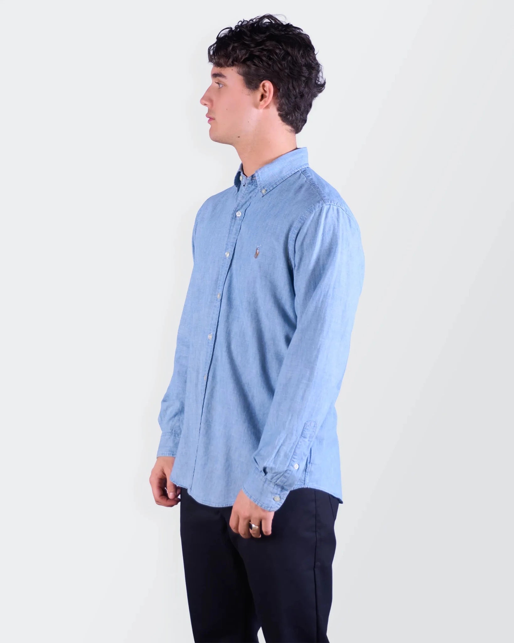 Ralph Lauren Blue Cotton Button - Down Shirt - M