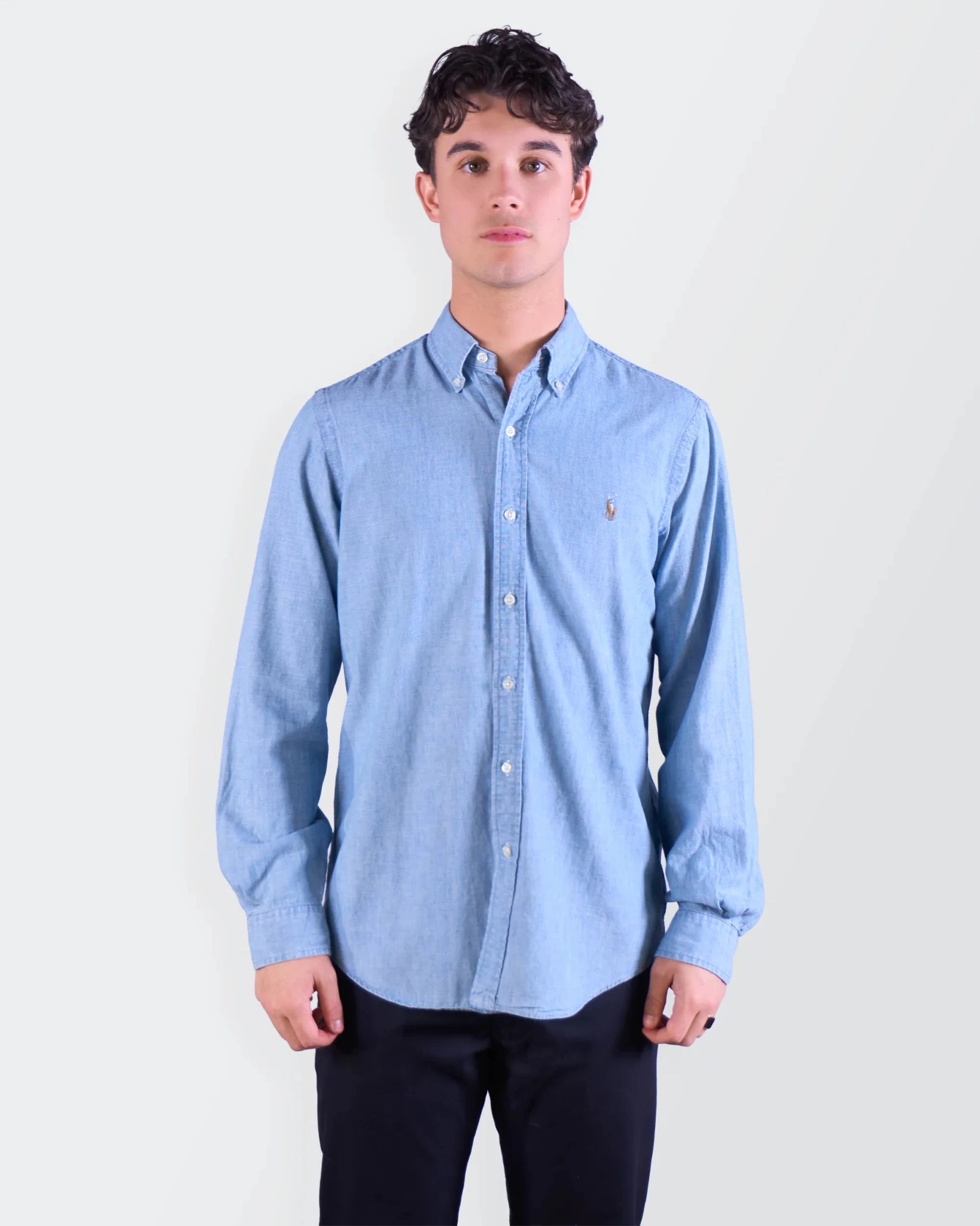 Ralph Lauren Blue Cotton Button - Down Shirt - M