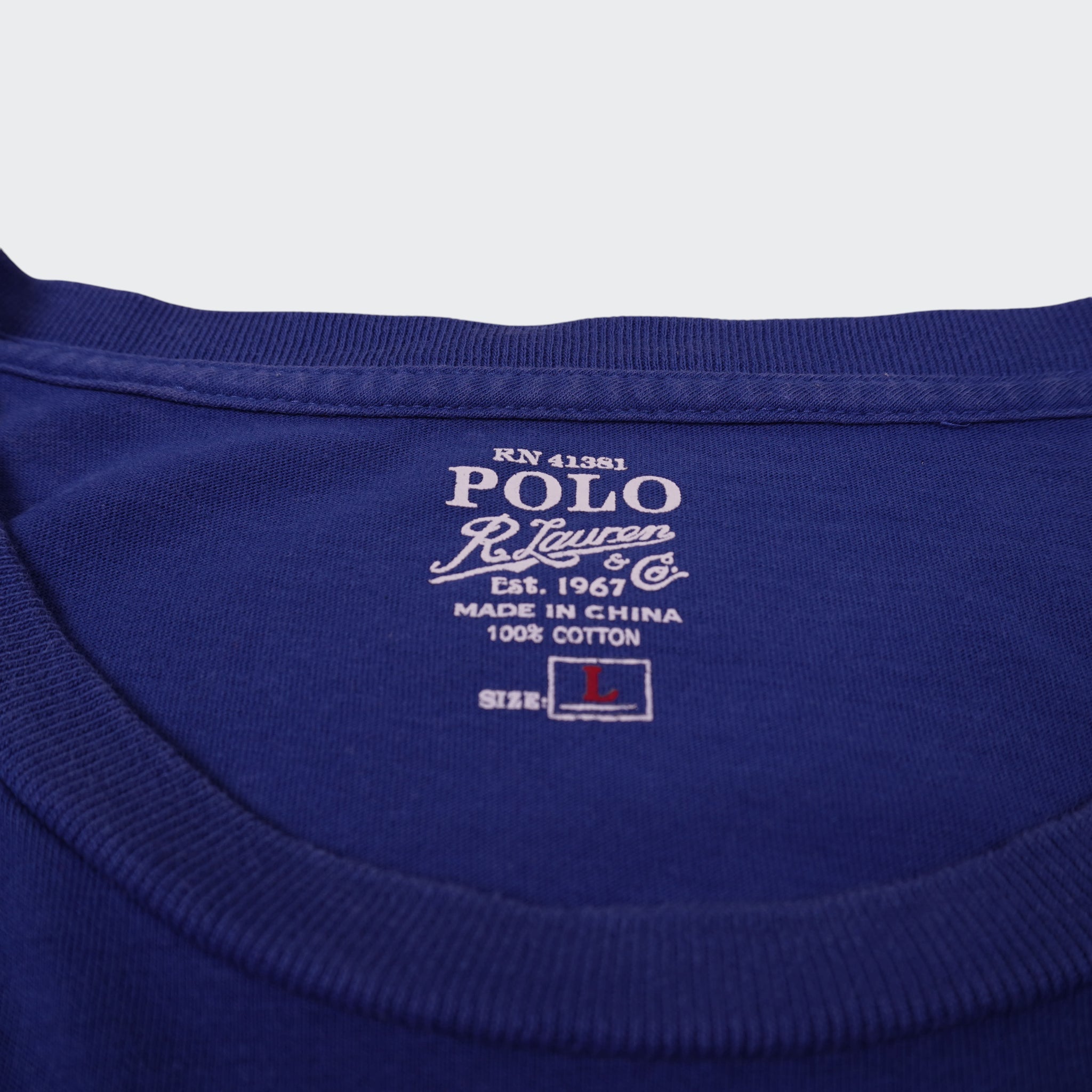 Ralph Lauren Blue Cotton Pocket T-Shirt - L