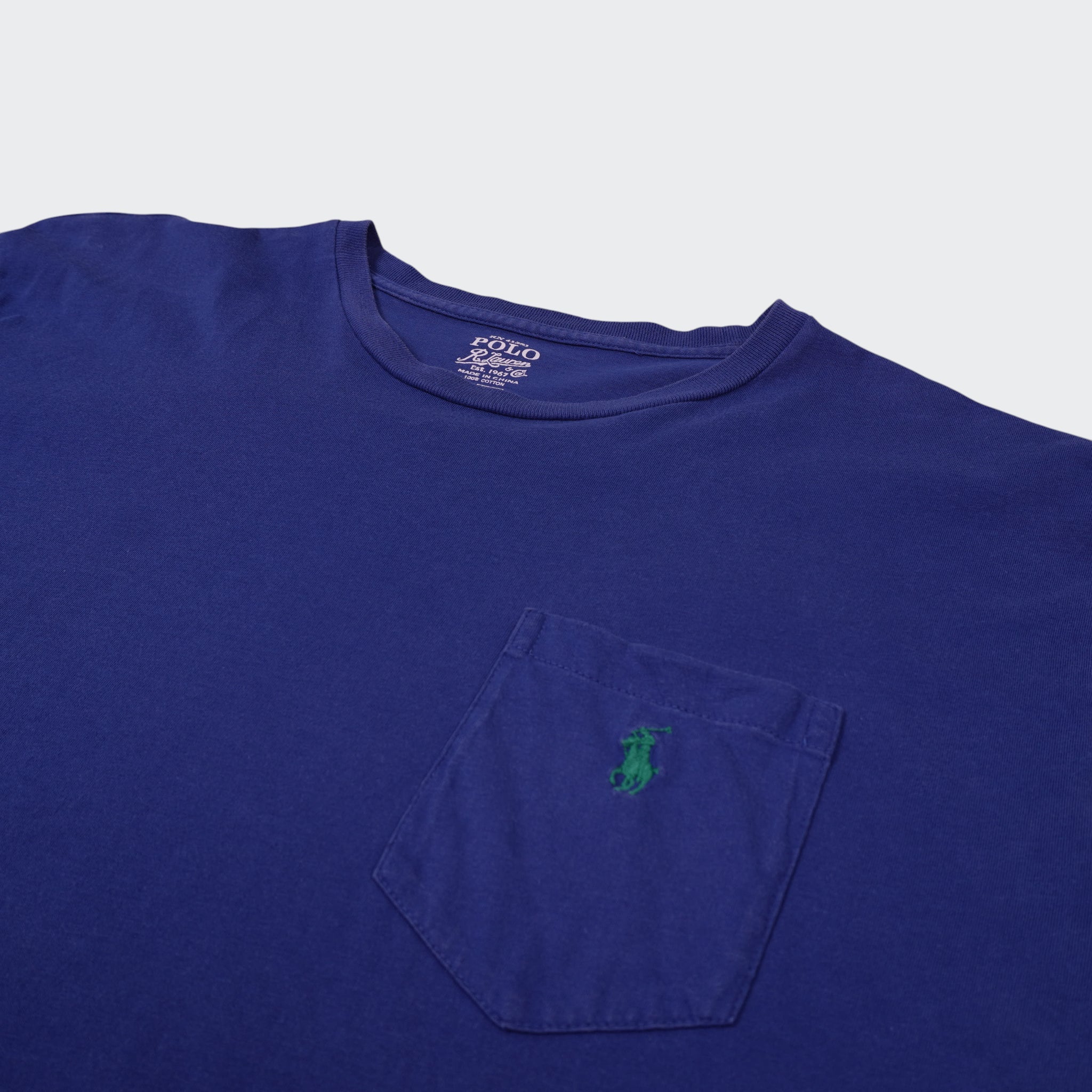 Ralph Lauren Blue Cotton Pocket T-Shirt - L