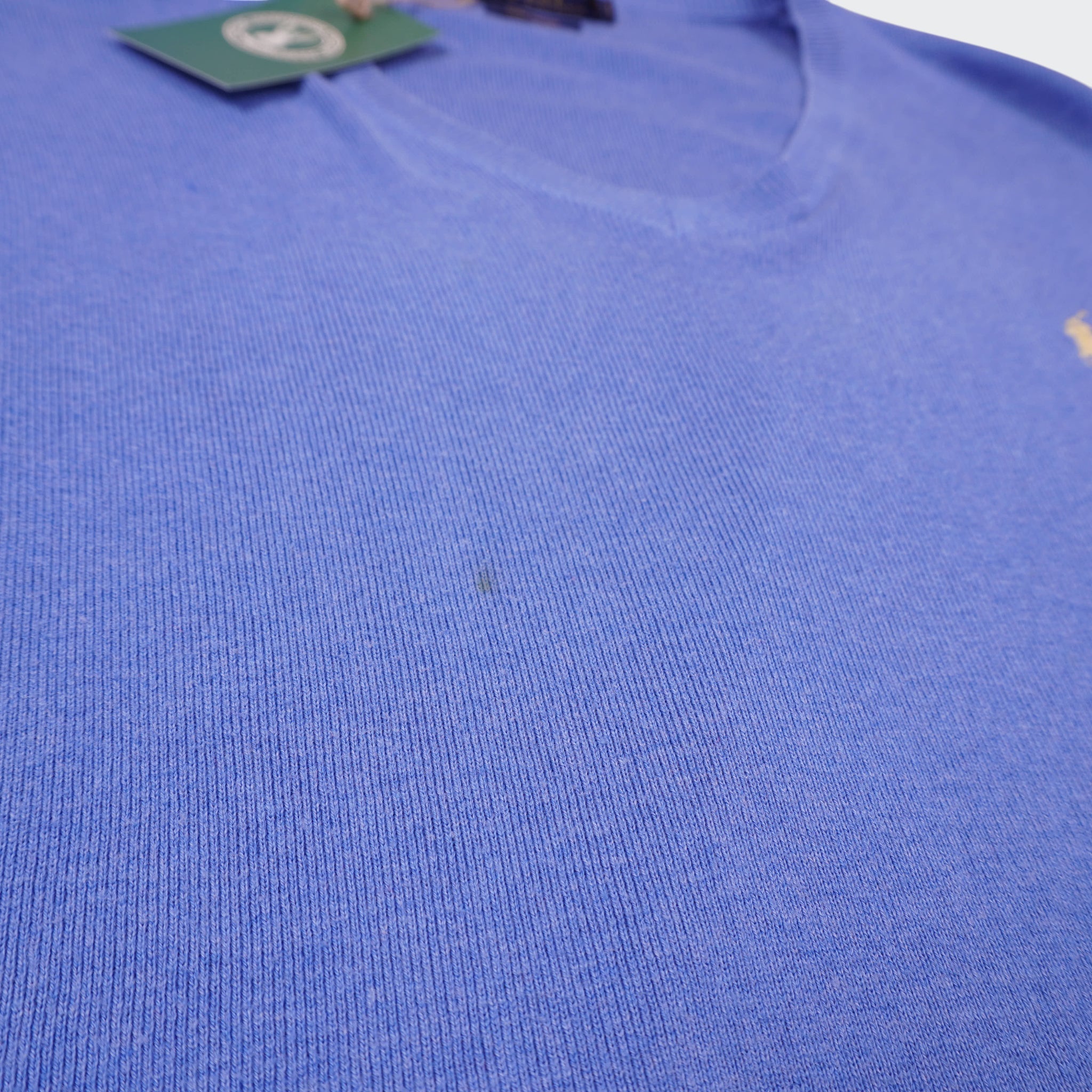 Ralph Lauren Blue Cotton V - neck Sweater - S