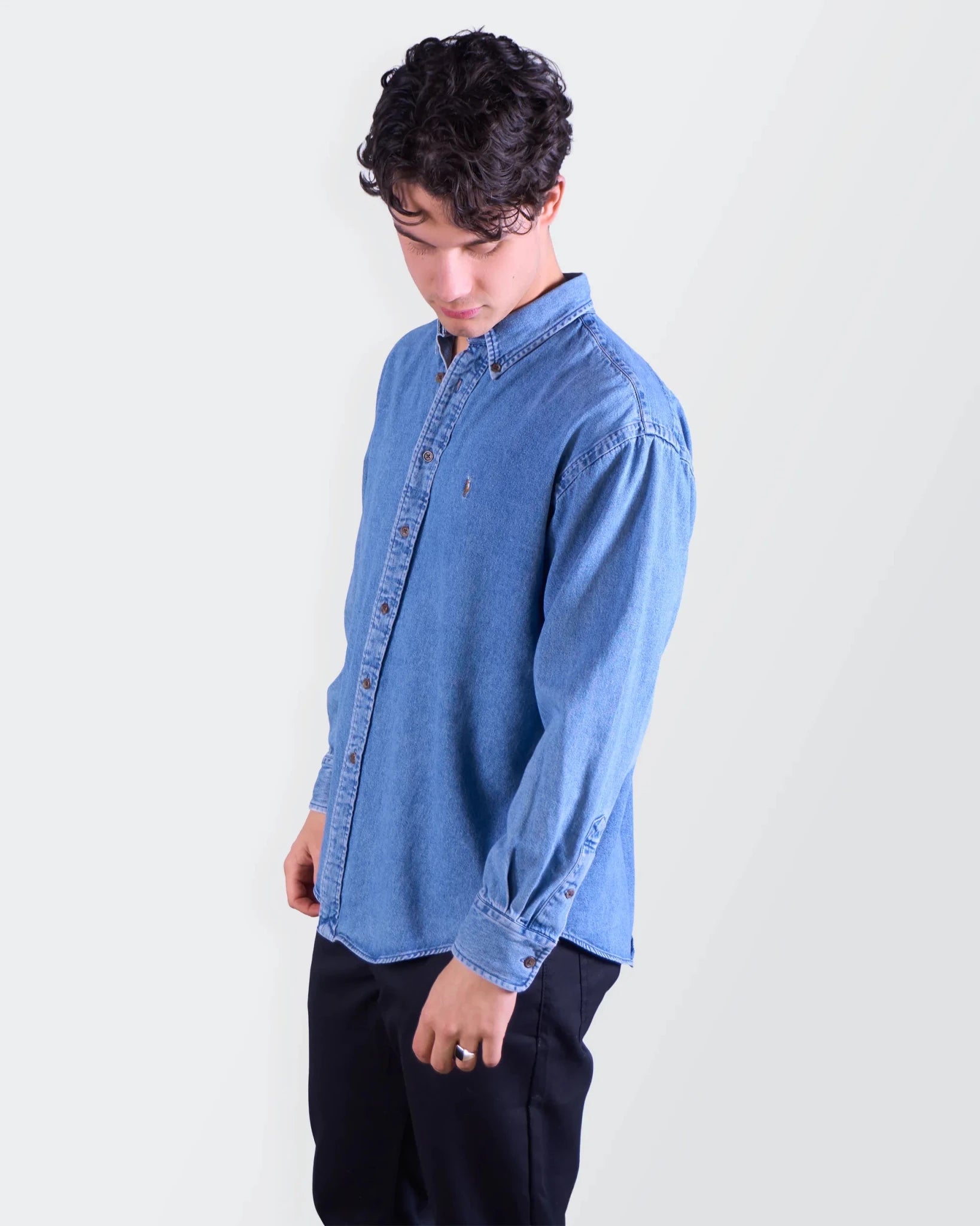 Ralph Lauren Blue Denim Button - Down Shirt - M