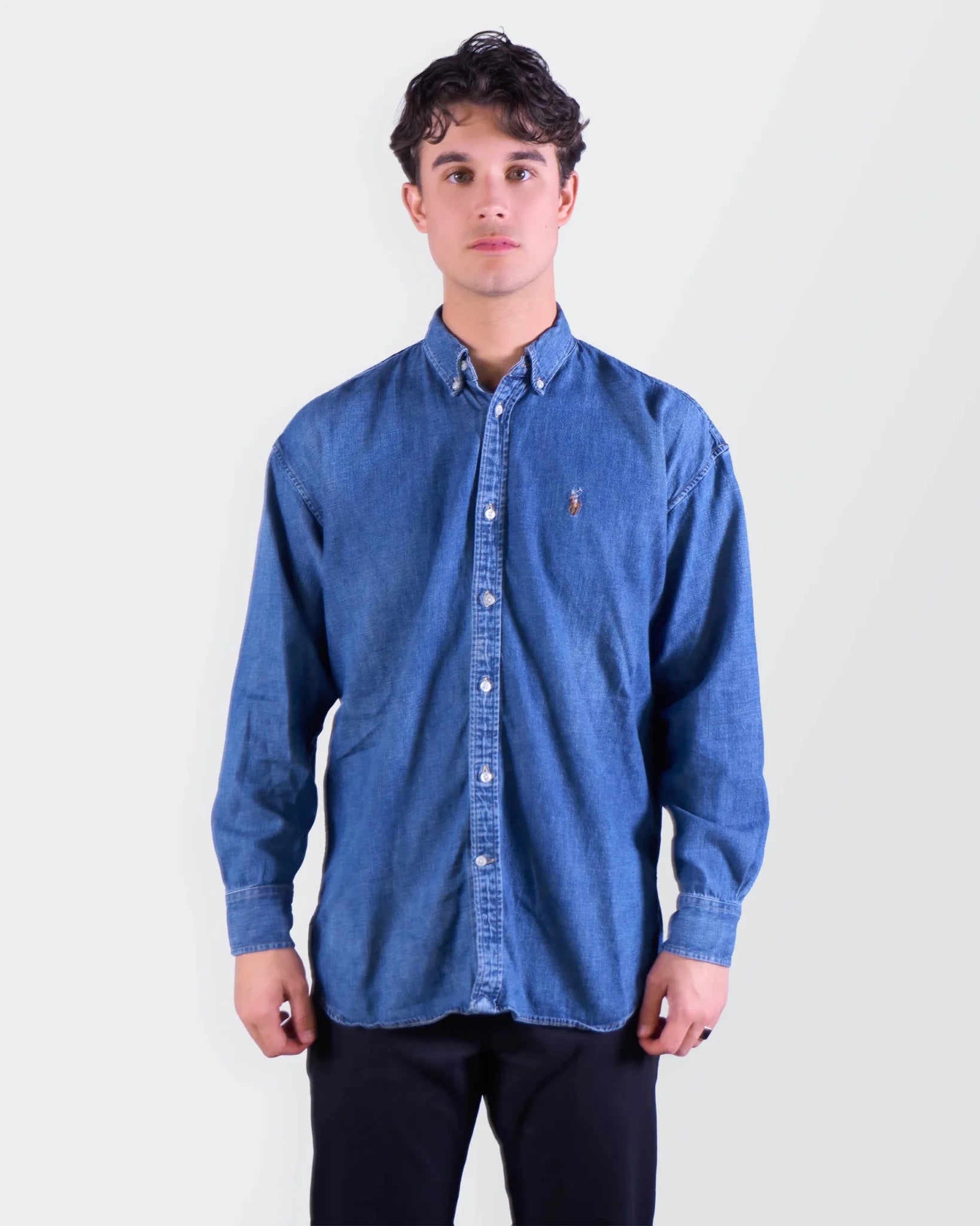 Ralph Lauren Blue Denim Button - Down Shirt - M