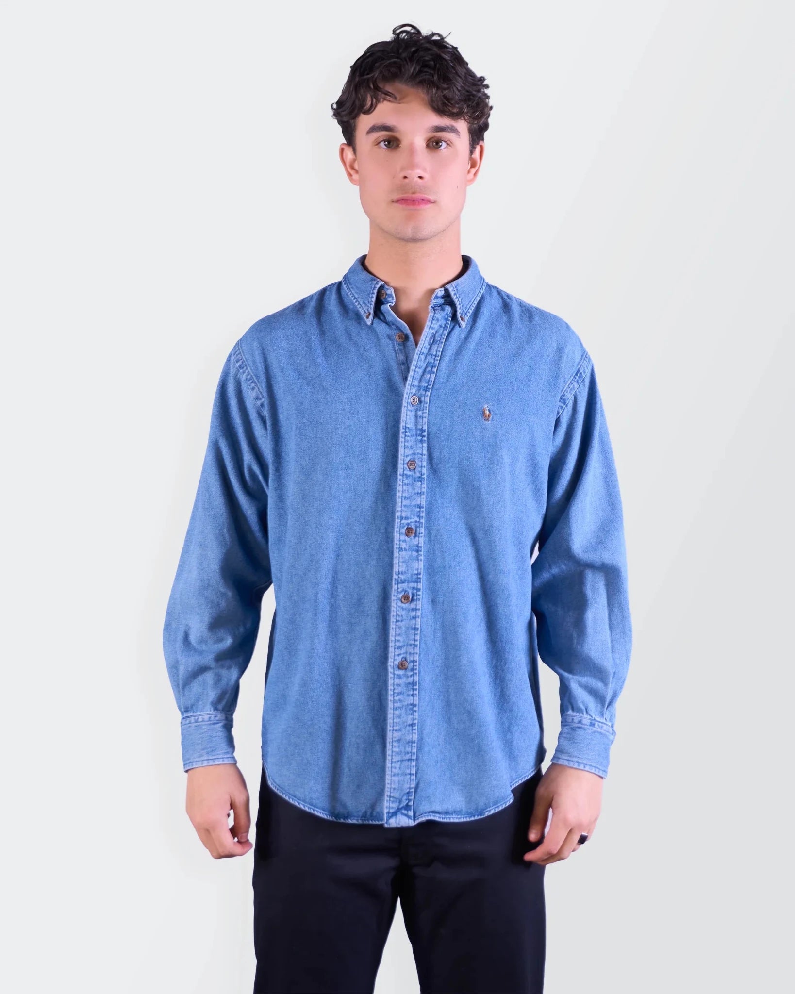 Ralph Lauren Blue Denim Button - Down Shirt - M