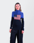 Ralph Lauren Blue Quarter - zip Sweater - S