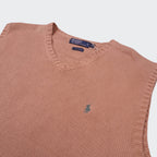 Ralph Lauren Brown Cotton Knit Vest - XL