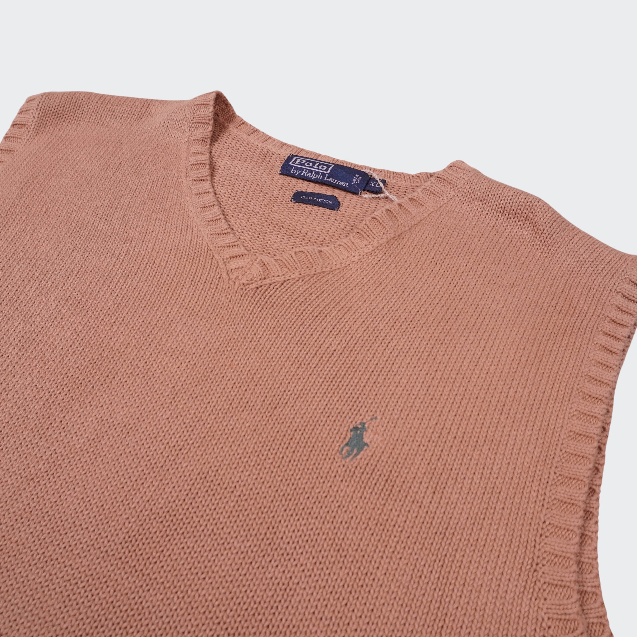 Ralph Lauren Brown Cotton Knit Vest - XL