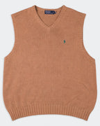 Ralph Lauren Brown Cotton Knit Vest - XL