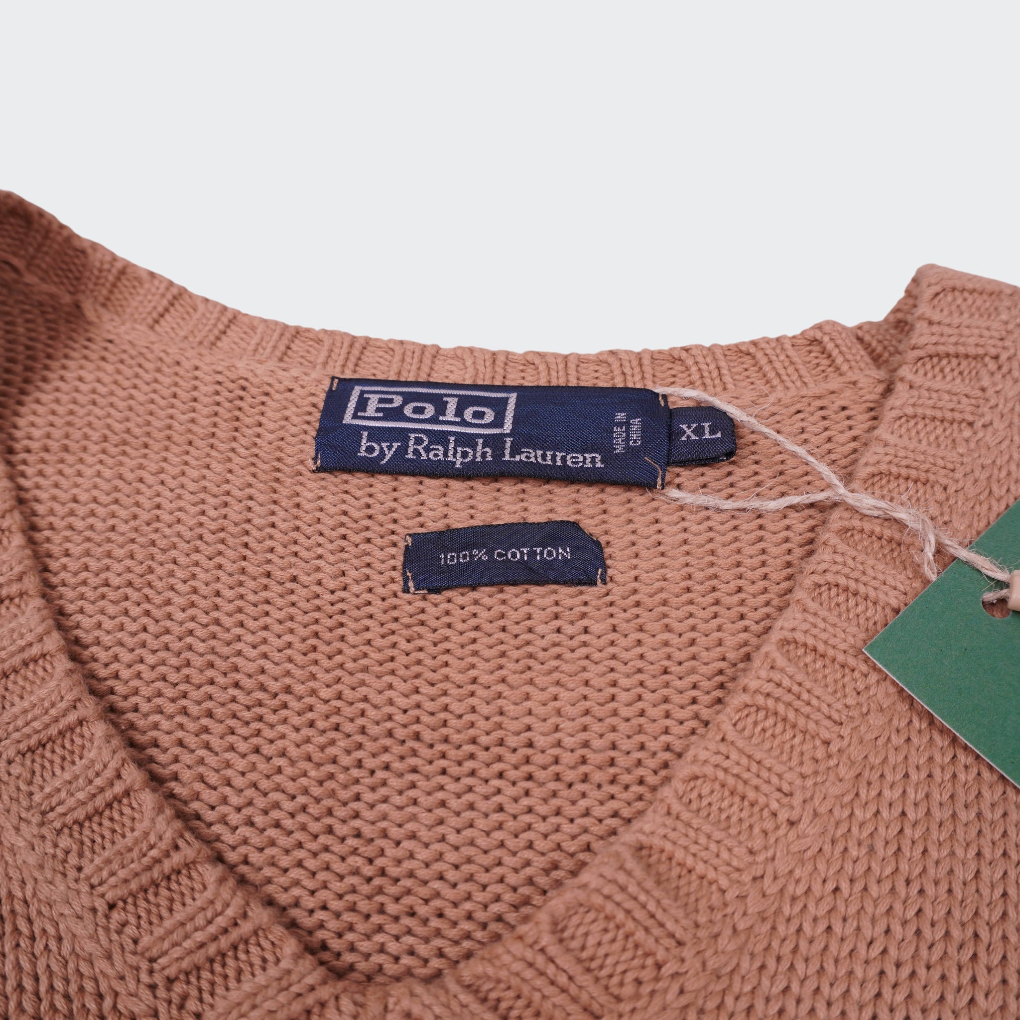 Ralph Lauren Brown Cotton Knit Vest - XL