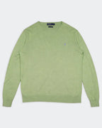 Ralph Lauren Green Cotton V - neck Sweater - L