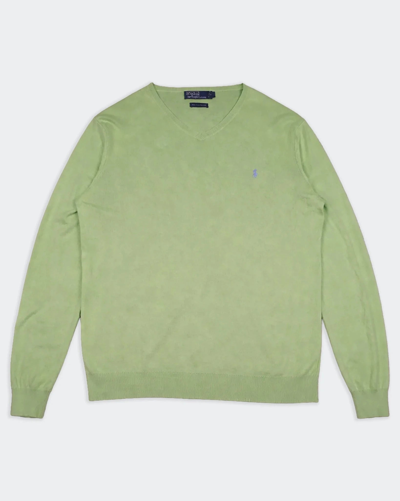Ralph Lauren Green Cotton V - neck Sweater - L