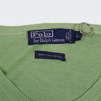 Ralph Lauren Green Cotton V - neck Sweater - L