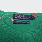 Ralph Lauren Green Cotton V - neck Sweater - M