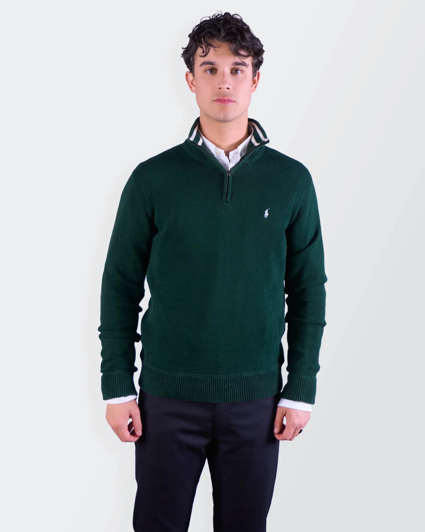 Ralph Lauren Green Half - zip Sweater - S
