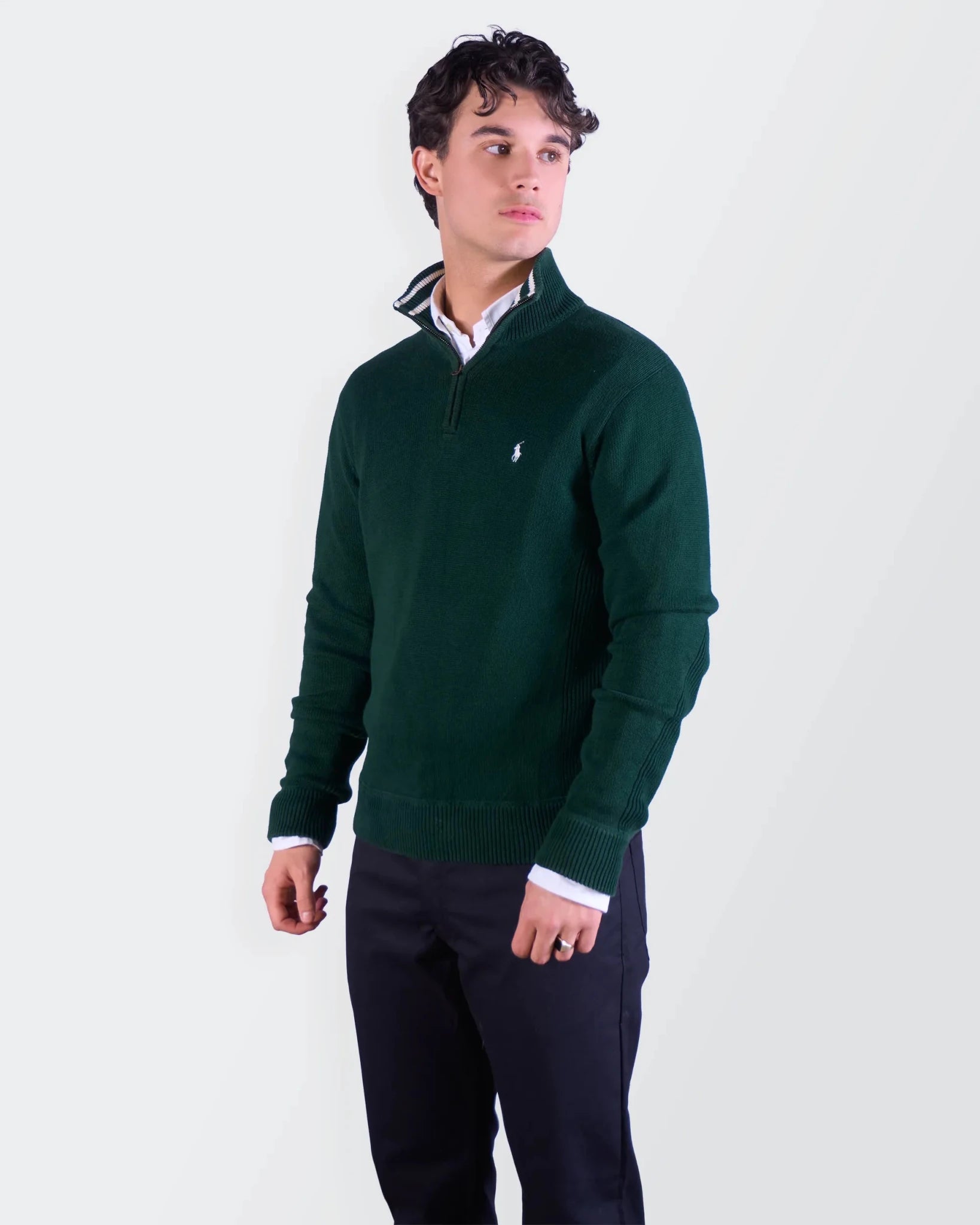 Ralph Lauren Green Half - zip Sweater - S