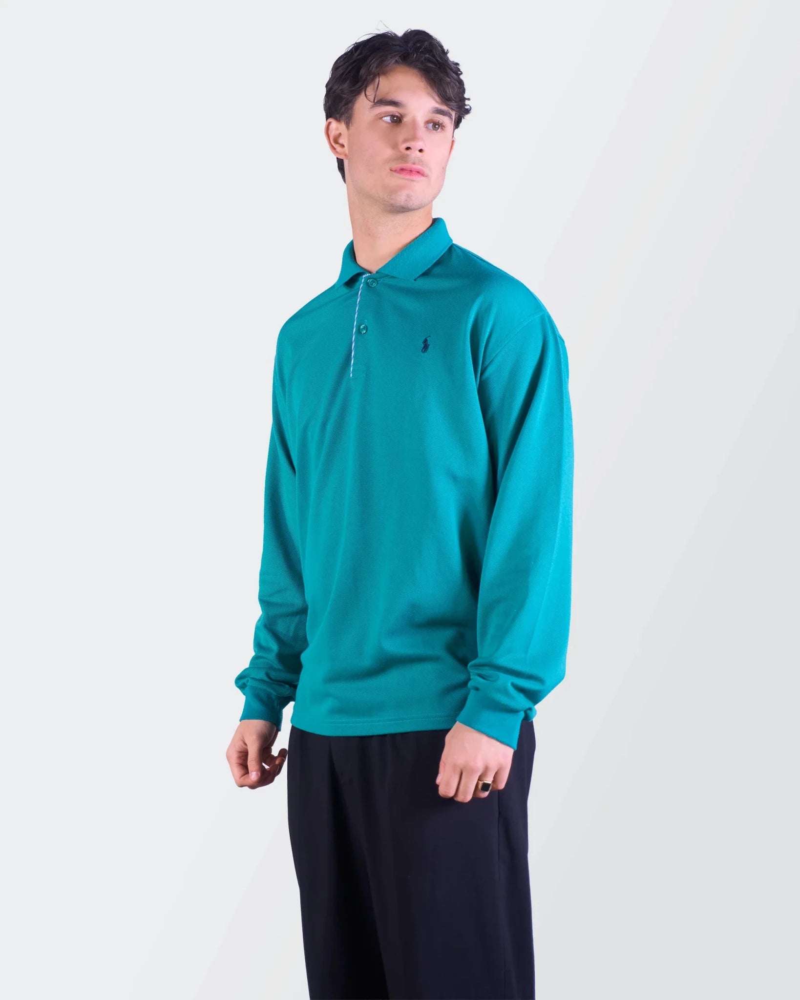 Ralph Lauren Green Long Sleeve Polo Shirt L
