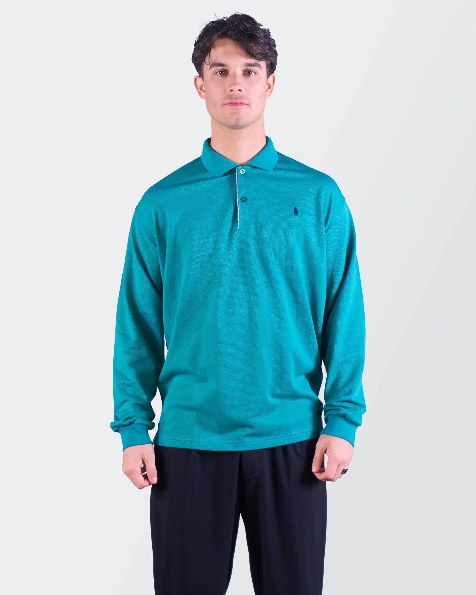 Ralph Lauren Green Long Sleeve Polo Shirt L