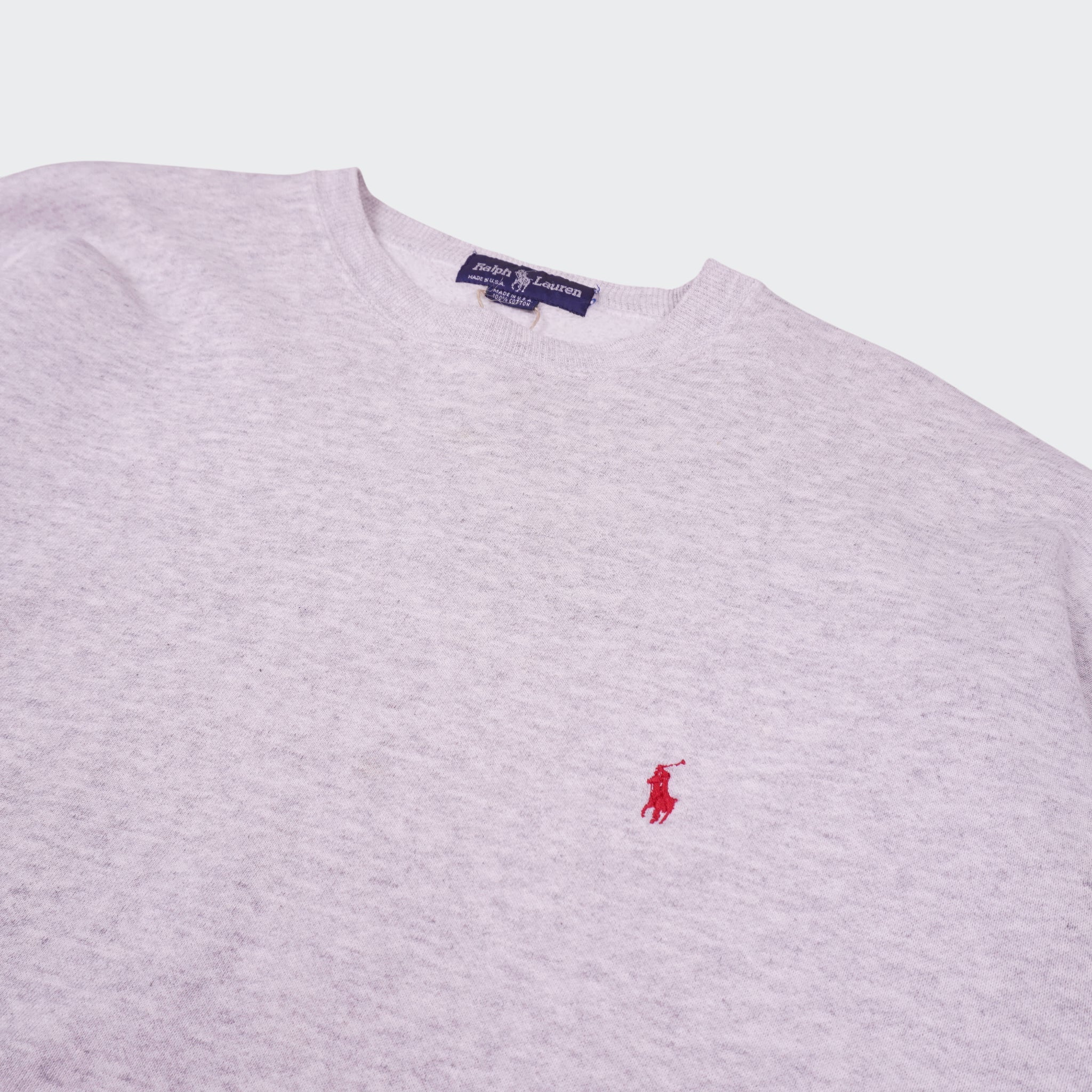 Ralph Lauren Grey Cotton Crewneck Sweater - XL