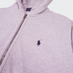 Ralph Lauren Grey Cotton Full - Zip Hoodie - S