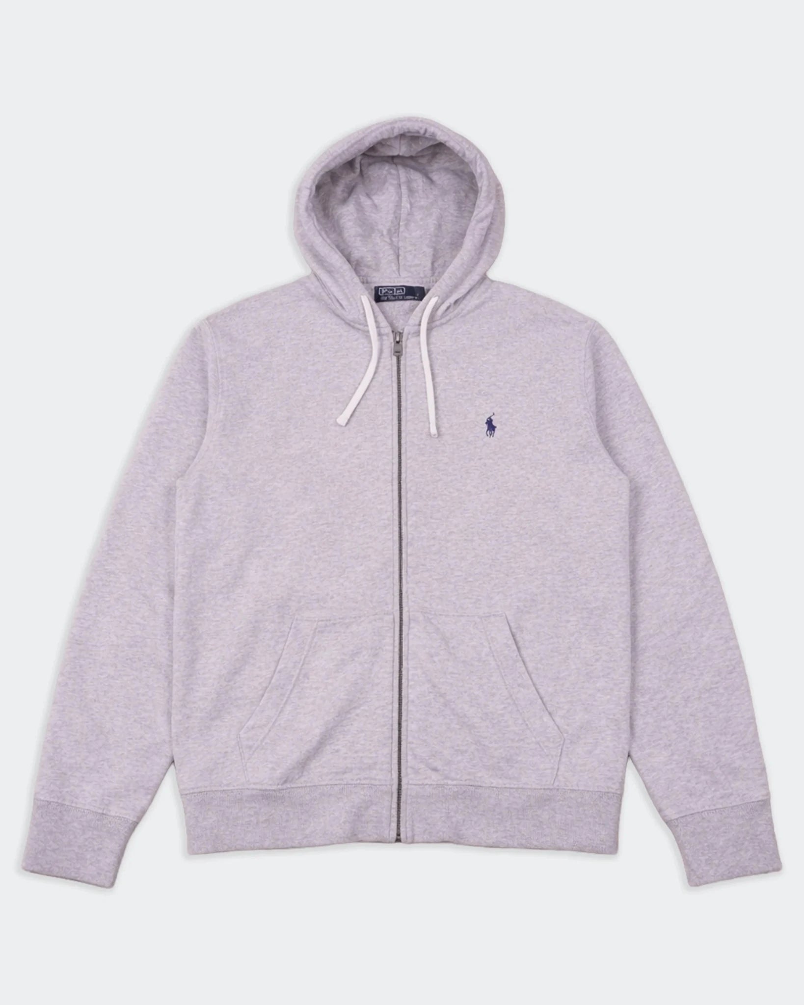 Ralph Lauren Grey Cotton Full - Zip Hoodie - S