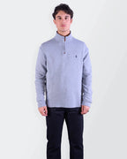 Ralph Lauren Grey Cotton Quarter - zip Sweater - M