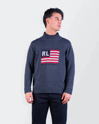 Ralph Lauren Grey Flag Turtleneck Sweater M