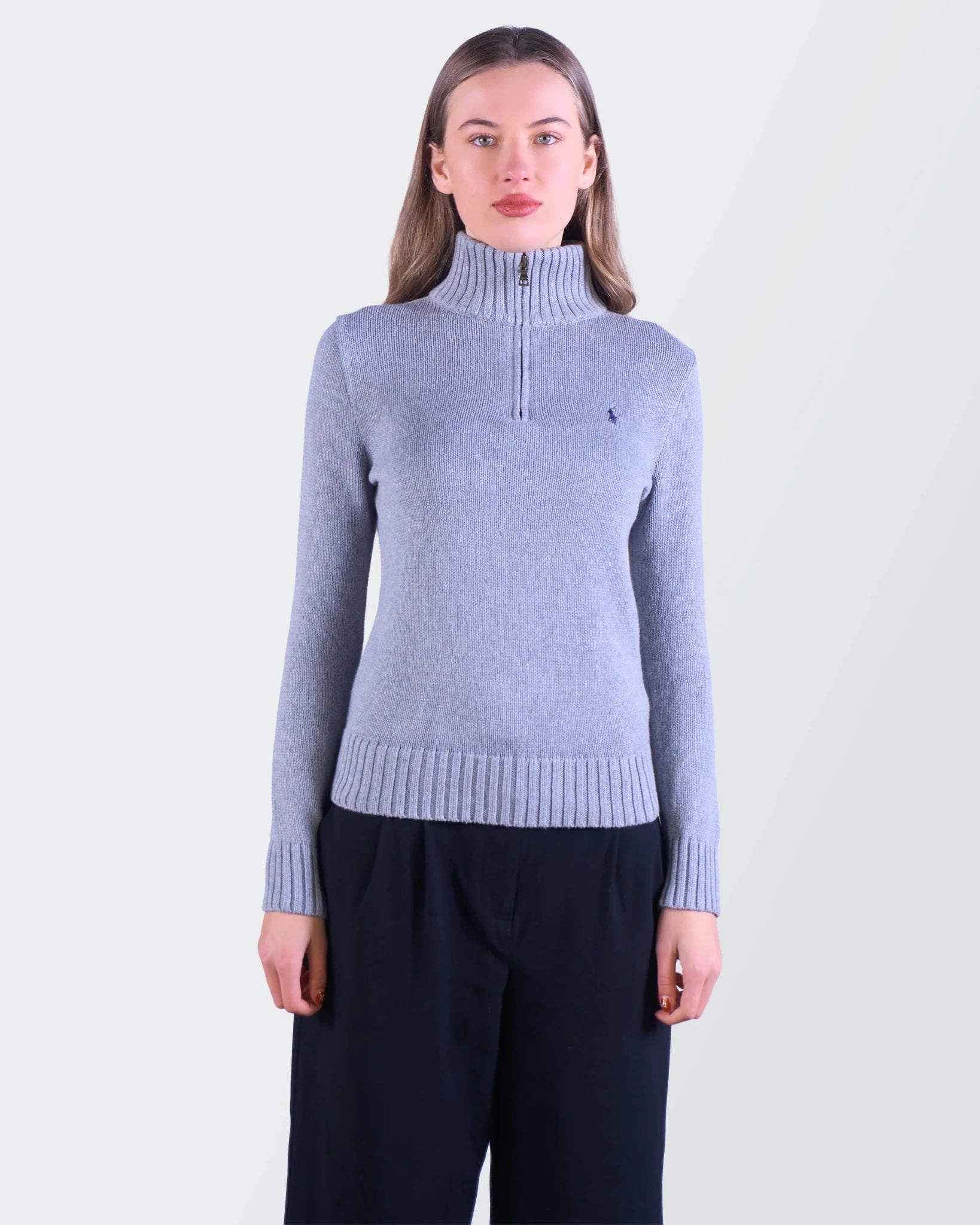 Ralph Lauren Grey Half - zip Sweater - S