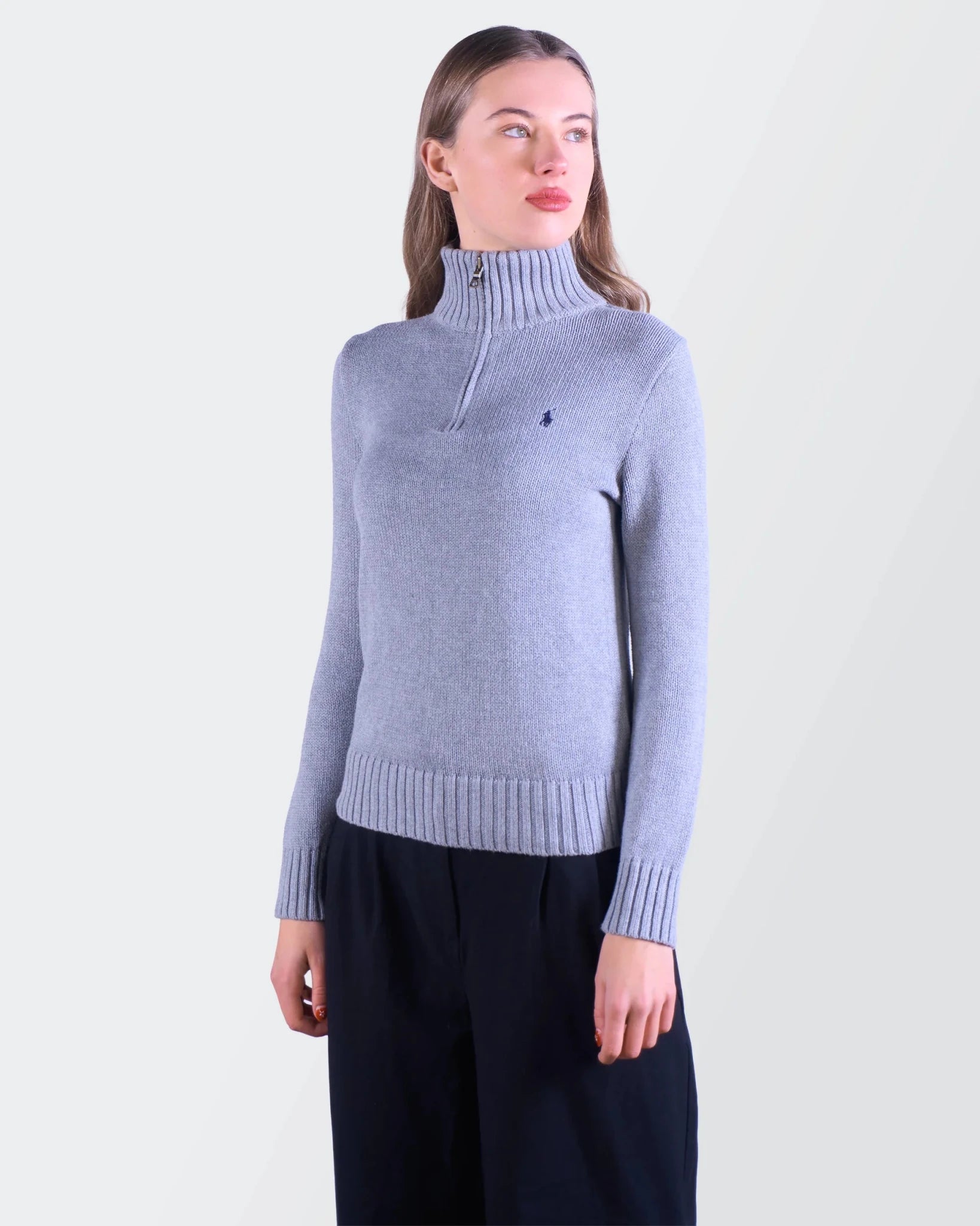 Ralph Lauren Grey Half - zip Sweater - S
