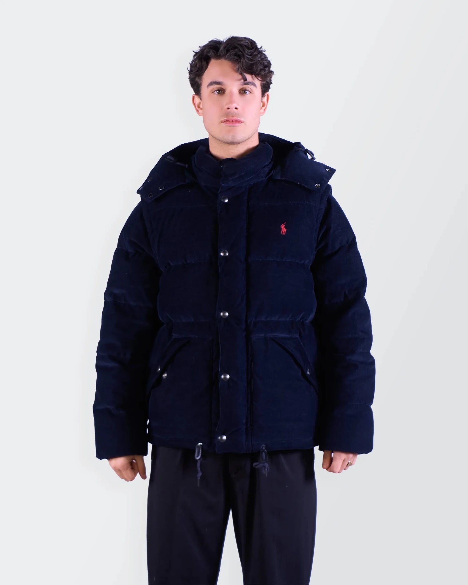 Ralph Lauren Navy Corduroy Down Jacket - L