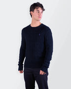 Ralph Lauren Navy Cotton Cable - Knit jumper - L