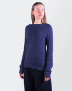 Ralph Lauren Navy Cotton Cable - Knit jumper - M