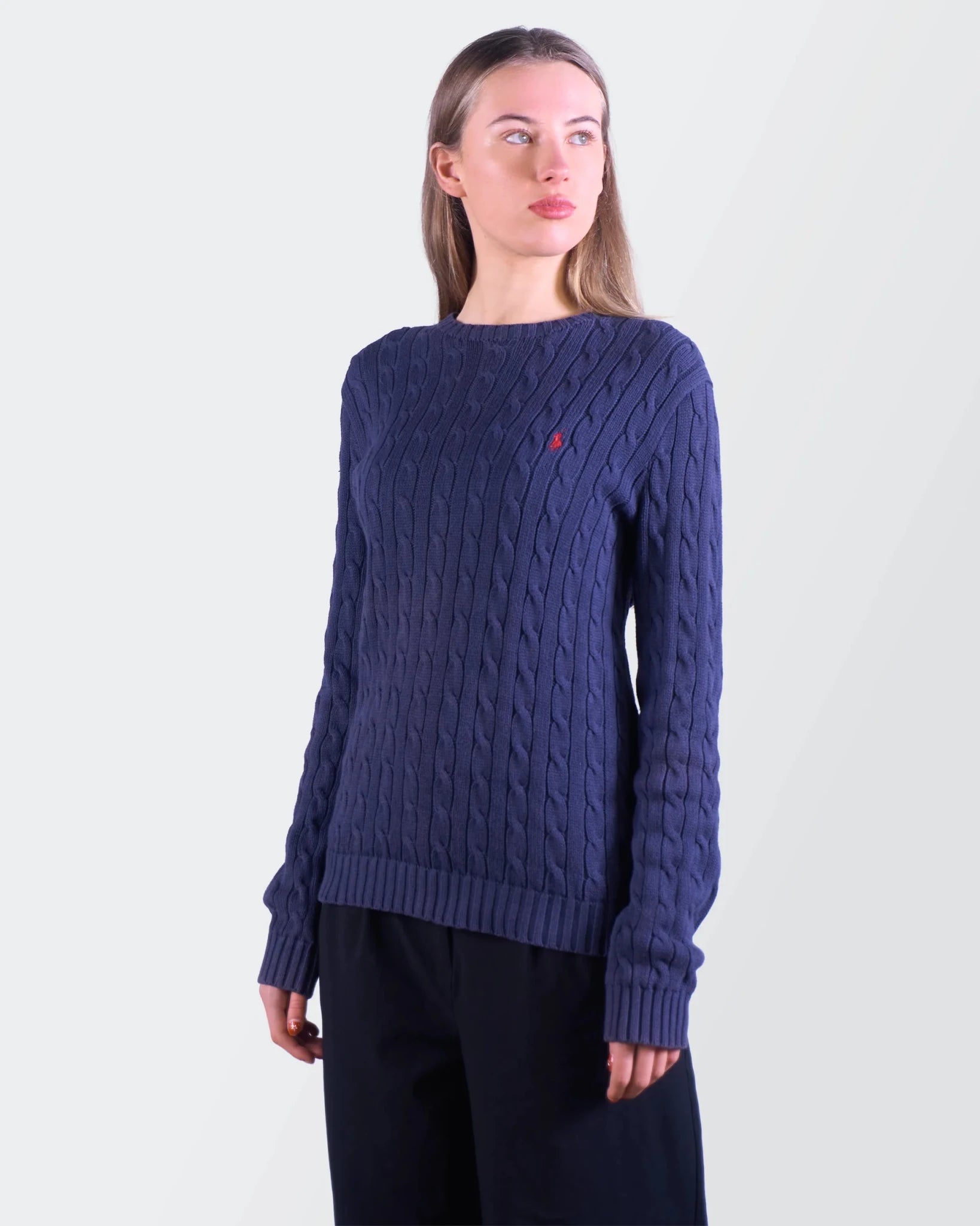 Ralph Lauren Navy Cotton Cable - Knit jumper - M