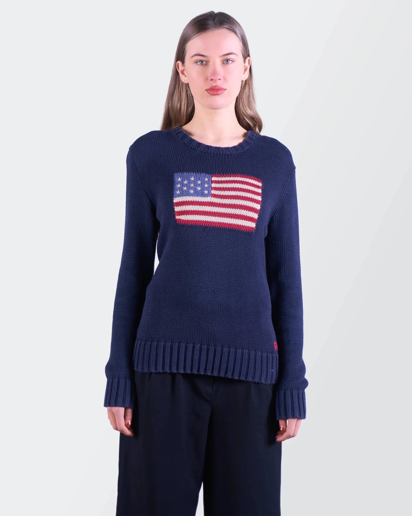 Ralph Lauren Navy Cotton Crewneck Sweater - M