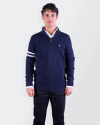 Ralph Lauren Navy Cotton Quarter - zip Sweater - S