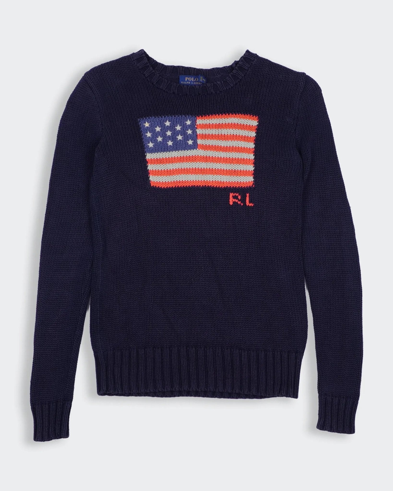 Ralph Lauren Navy Flag Sweater XS Cotton